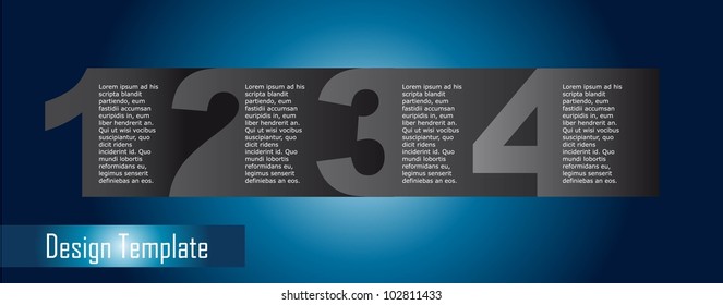 design templates with numbers over blue background. vector