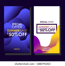 Design templates for social media. liquid design. vector for social media. geometric background. sales design template. colorful halftone gradient.