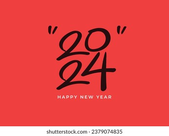 Design templates with typography logo 2024 for celebration and season decoration chinese new year