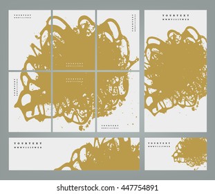 Design templates for your events. Invitations, posters, flayers, business cards and banners. Abstract background handmade texture. Golden vector texture