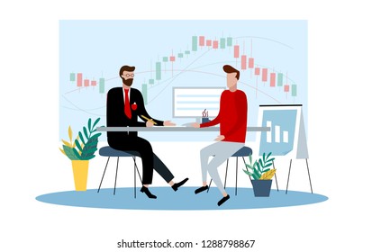 Design template.Stock broker and trader. Brokerage company.. Modern vector illustration concepts for website and mobile website development.