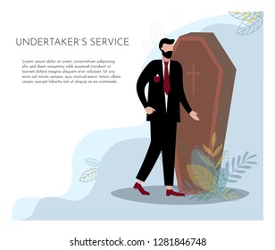Design template.Undertaker Service . Modern vector illustration concepts for website and mobile website development.