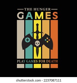 Plantilla de diseño de camisetas para juegos, vector, ilustración 