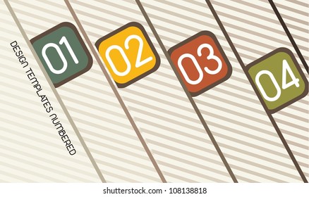 design templete numbered with stripes, vintage. vector illustration