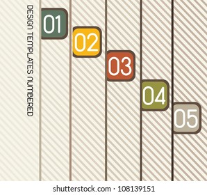 design templete numbered with stripes, vintage. vector illustration