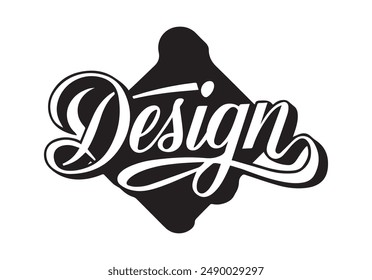Diseño de caligrafía de texto y tipografía diseño de Plantilla blanca.