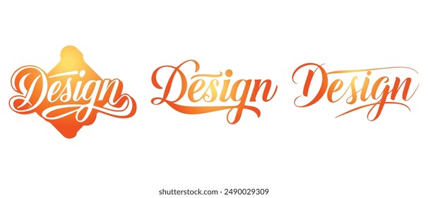 Design text calligraphy and typography white template design.