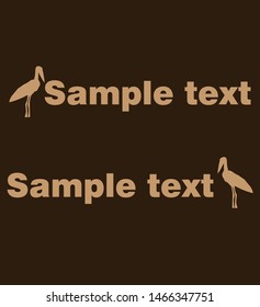 Design with text and crane characters