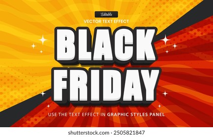 Design text effect, black friday 3d bold vector illustration