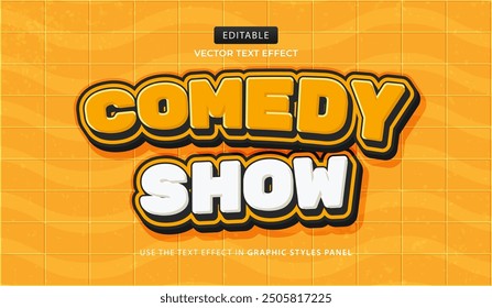 Design text effect, comedy show 3d cartoon vector illustration