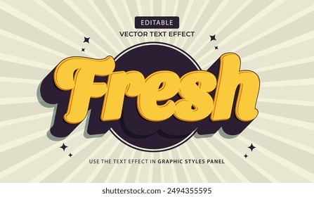 Design text effect, fresh 3d cartoon vector illustration