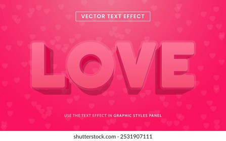 Design text effect, love text vector illustration