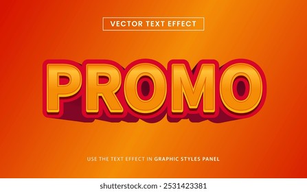 Efeito de texto de design, ilustração de vetor de texto promocional