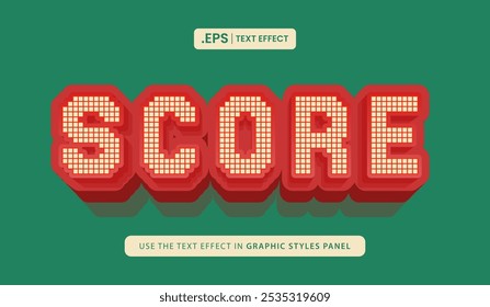 Design text effect, score 3d concept vector illustration