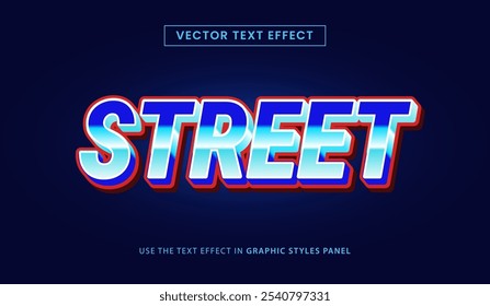 Efeito de texto de design, rua 3d negrito