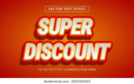 Design text effect, Super Discount 3d vector illustration