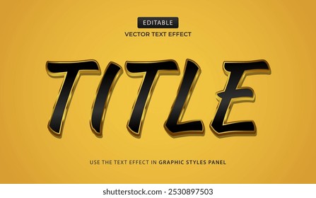 Design  text effect, Title 3d text gold vector illustration