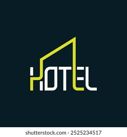 Vector de Plantilla de logotipo de hotel de texto de diseño 