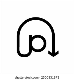 Design the text logo "Up" with an arrow.