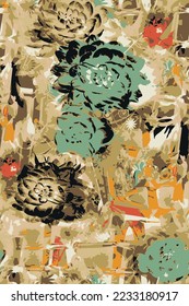 design textile abstract flower background