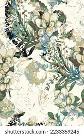 design textile abstract flower background