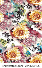 design textile abstract flower background
