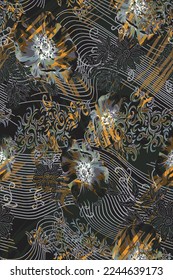 design textile abstract flower background