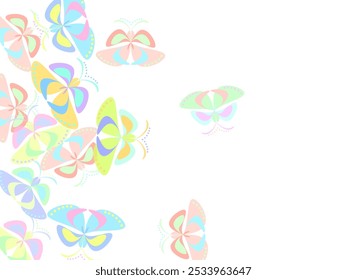  Design for textile, fabric, background, wrapping paper, package.   Gentle wings insects patten. Fragile creatures.