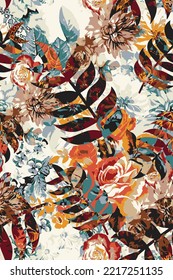 design textile flower abstract background colorful