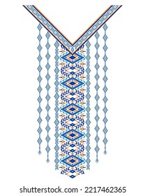 Design Textile Geometric design for collar shirts, T-shirt in tribal style, decorative border, Geometric Line Neck Graphic Design. design for collar shirts, T shirts, fashion wearing.