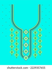 Design Textile Geometric design for collar shirts, T-shirt in tribal style, decorative border, Geometric Line Neck Graphic Design. design for collar shirts, T shirts collar, fashion wearing.