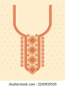 Design Textile Geometric design for collar shirts, T-shirt in tribal style, decorative border, Geometric Line Neck Graphic Design. design for collar shirts, T shirts collar, fashion wearing.