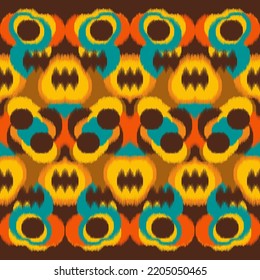 Diseñar un patrón de ikat textil abstracto geométrico étnico, diseño para fondo, papel de pared, alfombra, envoltura, tela, ropa textil.