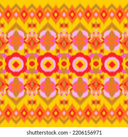 Design Textile ikat pattern abstract geometric ikat, design ikat vector for background, wallpaper, carpet, wrapping, fabric, textile fashion wearing.