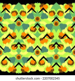 Design Textile ikat pattern abstract geometric ikat, design ikat vector for background, wallpaper, carpet, wrapping, fabric, textile fashion wearing.