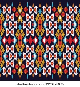 Design Textile ikat Muster abstrakte geometrische ikat, Design-Kat-Vektorgrafik für Hintergrund, Tapete, Teppich, Umhüllung, Stoff, Textil Mode tragen.