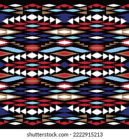 Design Textile ikat pattern abstract geometric ikat, design for wallpaper, textile fashion wearing, carpet, wrapping, fabric, ikat background, vector ikat.	