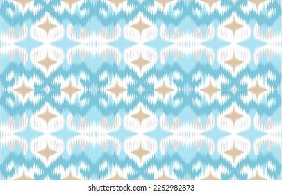Design Textile ikat pattern abstract geometric ikat, design ikat vector for background, wallpaper, carpet, wrapping, fabric, textile fashion wearing.