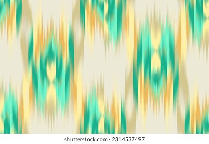 Design Textile ikat wave abstract geometric ikat, design ikat vector for background, wallpaper, carpet, wrapping, fabric, textile fashion wearing.