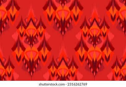 Design Textile ikat wave abstract geometric ikat, design ikat vector for background, wallpaper, carpet, wrapping, fabric, textile fashion wearing.