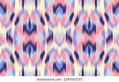 Diseñar ikat de onda de ikat textil, ikat de diseño para el fondo, papel de pared, alfombra, envoltura, tela, vestimenta textil.