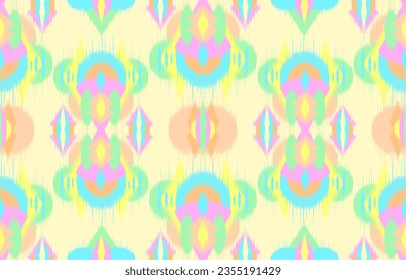 Design Textile ikat wave abstract geometric ikat, design ikat vector for background, wallpaper, carpet, wrapping, fabric, textile fashion wearing.