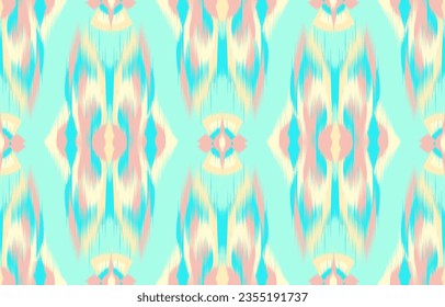 Diseñar ikat de onda de ikat textil, ikat de diseño para el fondo, papel de pared, alfombra, envoltura, tela, vestimenta textil.