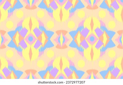 Design Textile ikat wave abstract geometric ikat, design ikat vector for background, wallpaper, carpet, wrapping, fabric, textile fashion wearing.