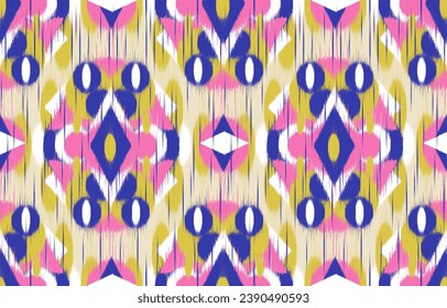 Diseñar ikat de onda de ikat textil, ikat de diseño para el fondo, papel de pared, alfombra, envoltura, tela, vestimenta textil.