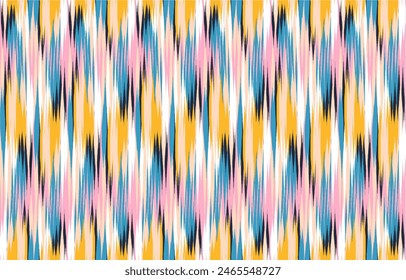 Diseño Textil ikat onda abstracta ikat geométrica, diseño ikat Vector para el fondo, Fondo de pantalla, alfombra, envoltura, tela, moda textil que lleva.