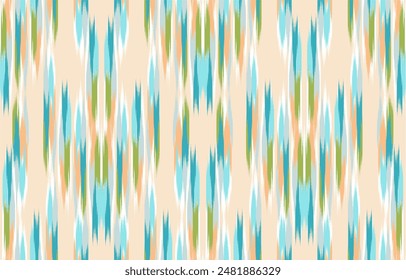Diseño Textil ikat onda abstracta ikat geométrica, diseño ikat Vector para el fondo, Fondo de pantalla, alfombra, envoltura, tela, moda textil que lleva.