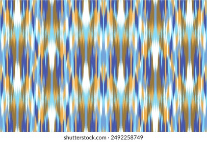 Diseño Textil ikat onda abstracta ikat geométrica, diseño ikat Vector para el fondo, Fondo de pantalla, alfombra, envoltura, tela, moda textil que lleva.