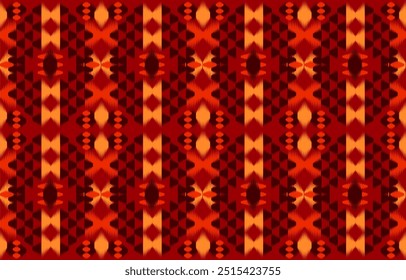 Design Textile ikat wave abstract geometric ikat, design ikat vector for background, wallpaper, carpet, wrapping, fabric, textile fashion wearing.