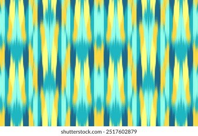 Design Textile ikat wave abstract geometric ikat, design ikat vector for background, wallpaper, carpet, wrapping, fabric, textile fashion wearing.